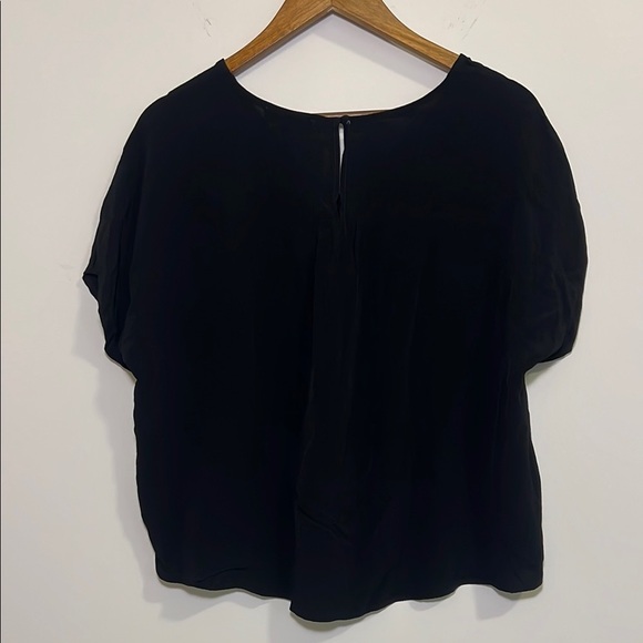 Madewell Black Boxy Short Sleeve Cropped Blouse, Womens S - Picture 4 of 7